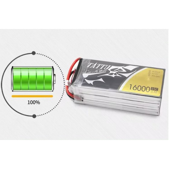 TATTU 16000mAh 22.2V 6S Battery 15C  Remote Control for Heavy Load Multirotor Hexacopter Agricultural UAV Drone